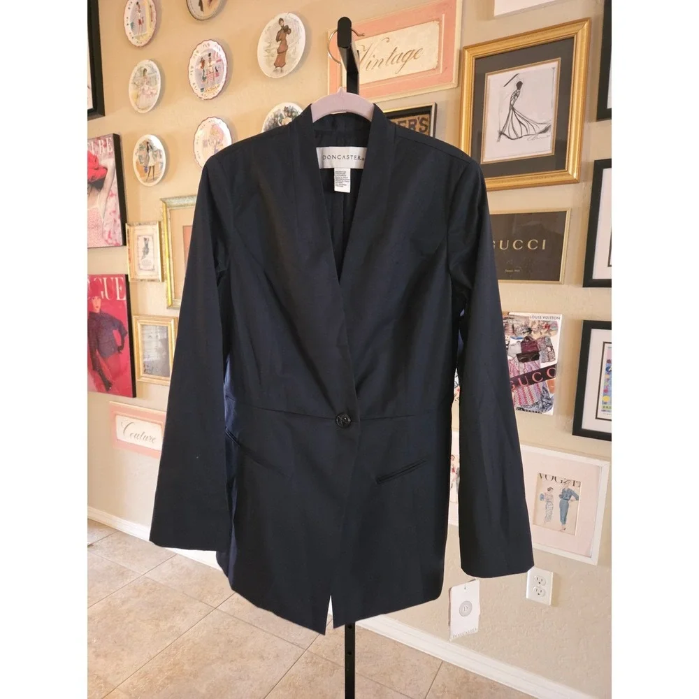 Doncaster Navy Blue Blazer Women's Button‎ Front Deadstock